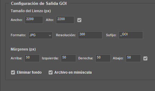 Configuración de Salida GOI